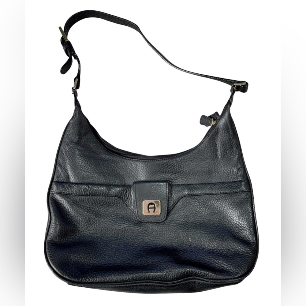 Vintage Etienne Aigner Leather Handbag Purse Black